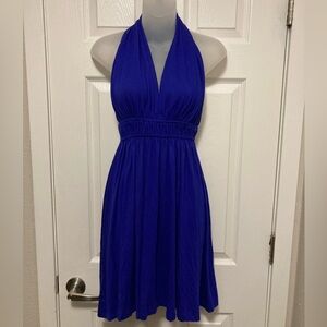 Forever 21 Vintage Royal Blue Pleated Halter Dress